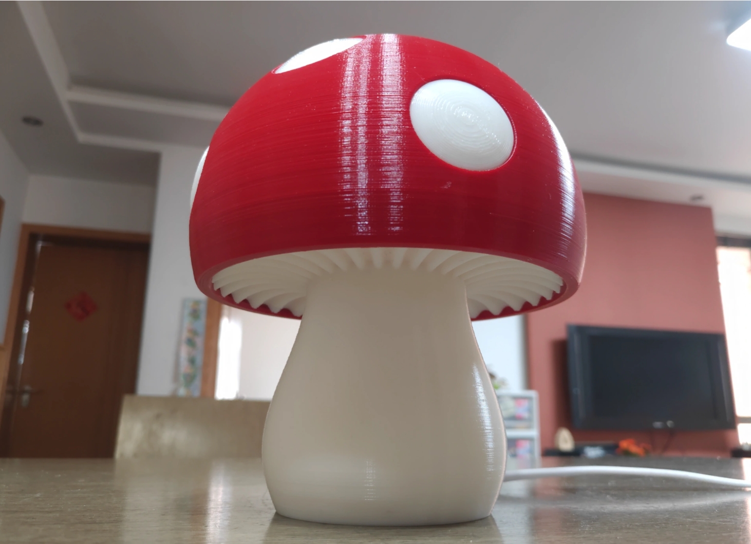 红色蘑菇灯